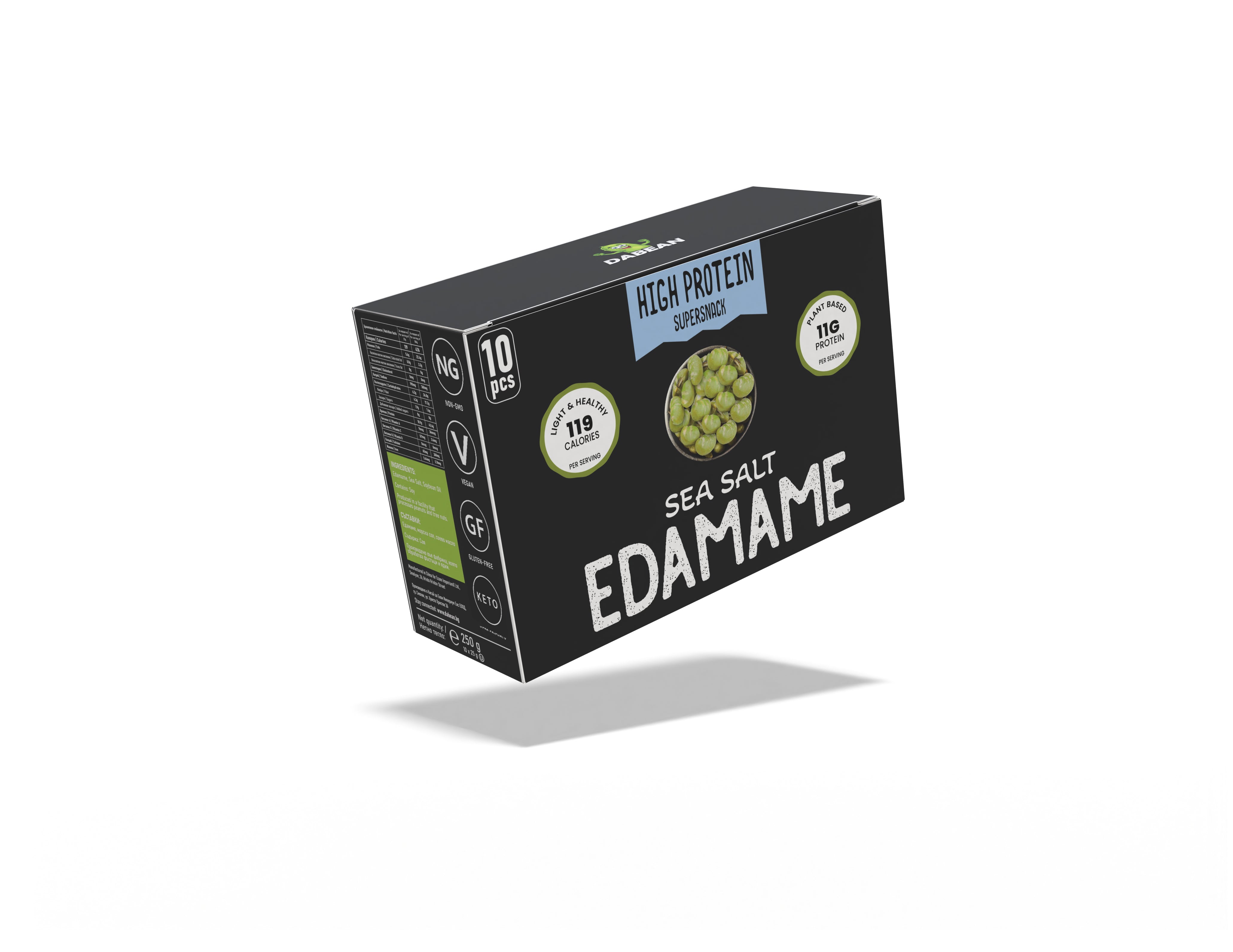 DABEAN tengeri sós pirított edamame – 10 csomagos doboz