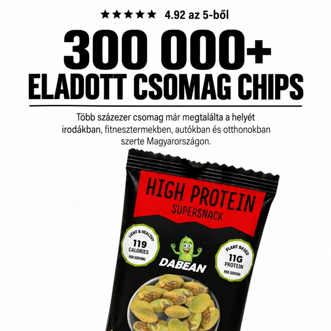 DABEAN chilis edamame – több mint 300 000 eladott csomag, 4,92/5 értékelés