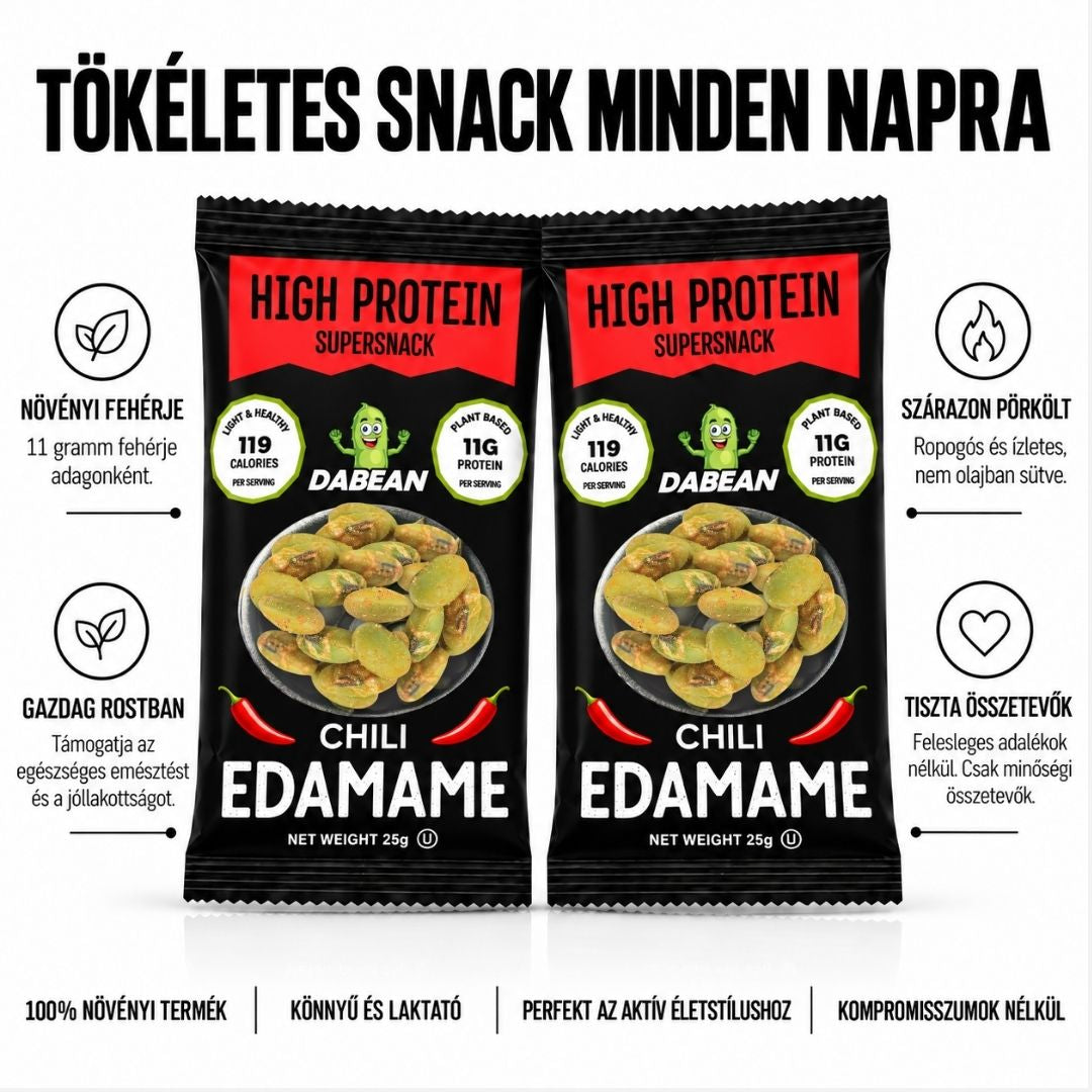 DABEAN chilis edamame – a tökéletes snack minden napra, 11 g fehérje