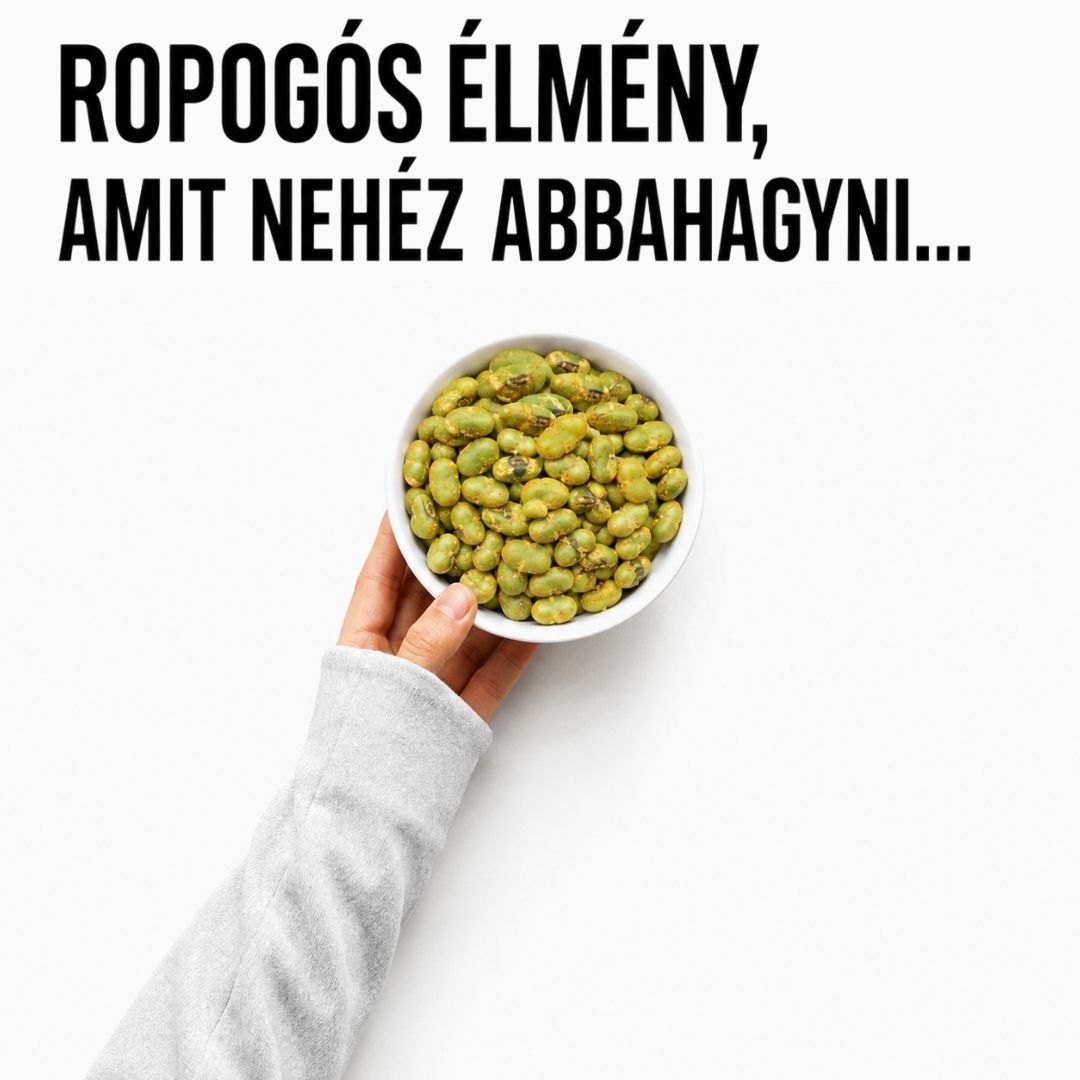 Ropogós pirított edamame tálban kézben – DABEAN BBQ és chilis