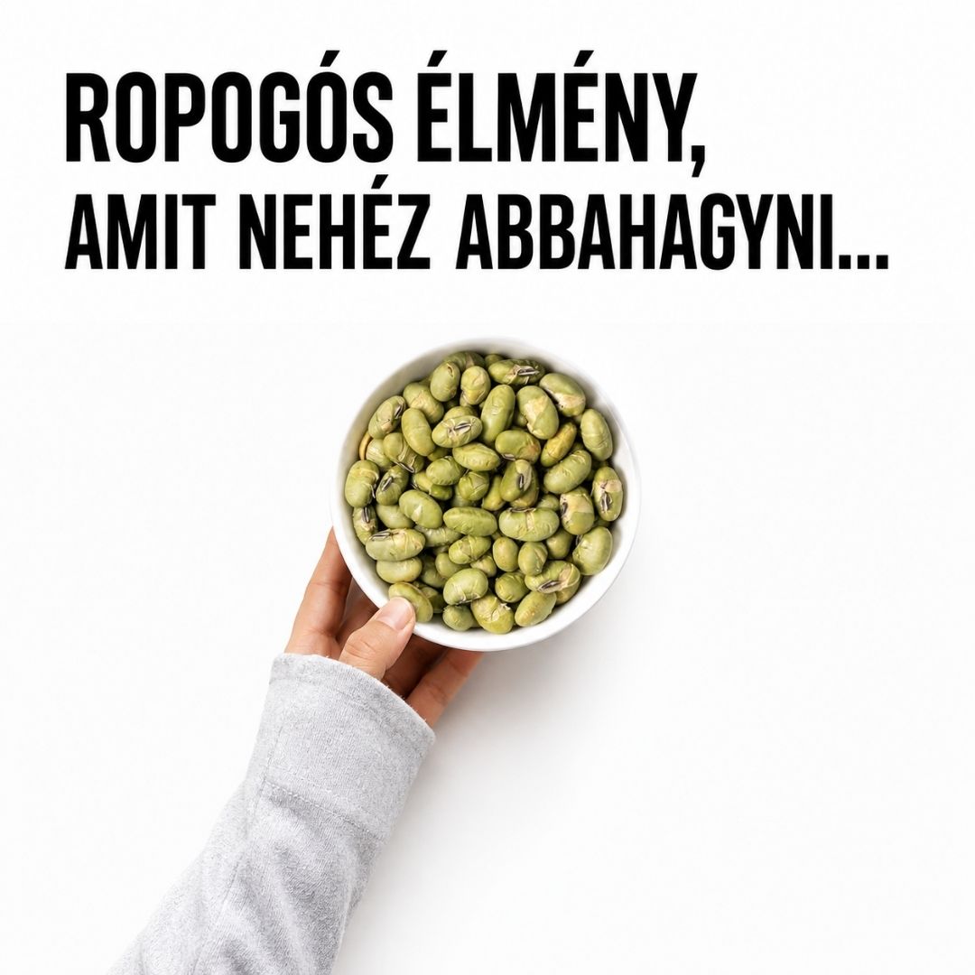 Ropogós pirított edamame tálban kézben – DABEAN tengeri sós és mix